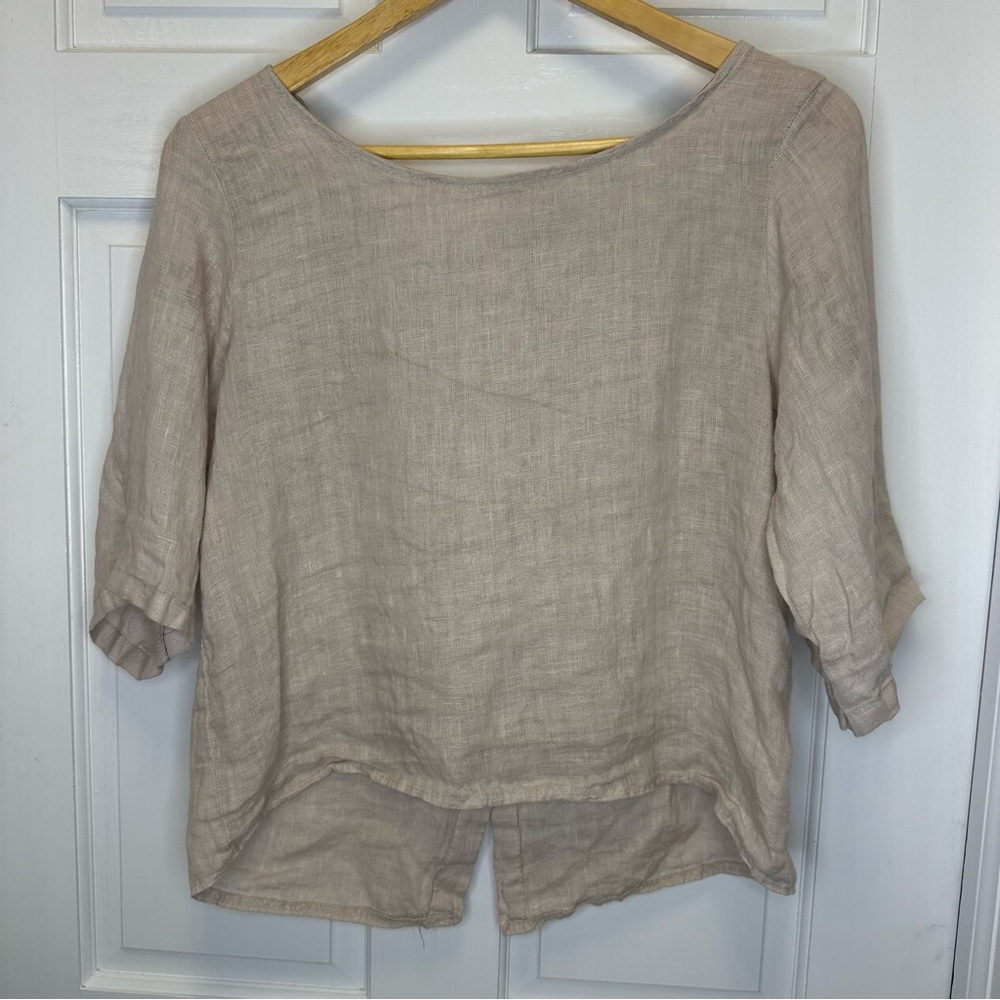 Elegant‎ Beige Linen Blouse